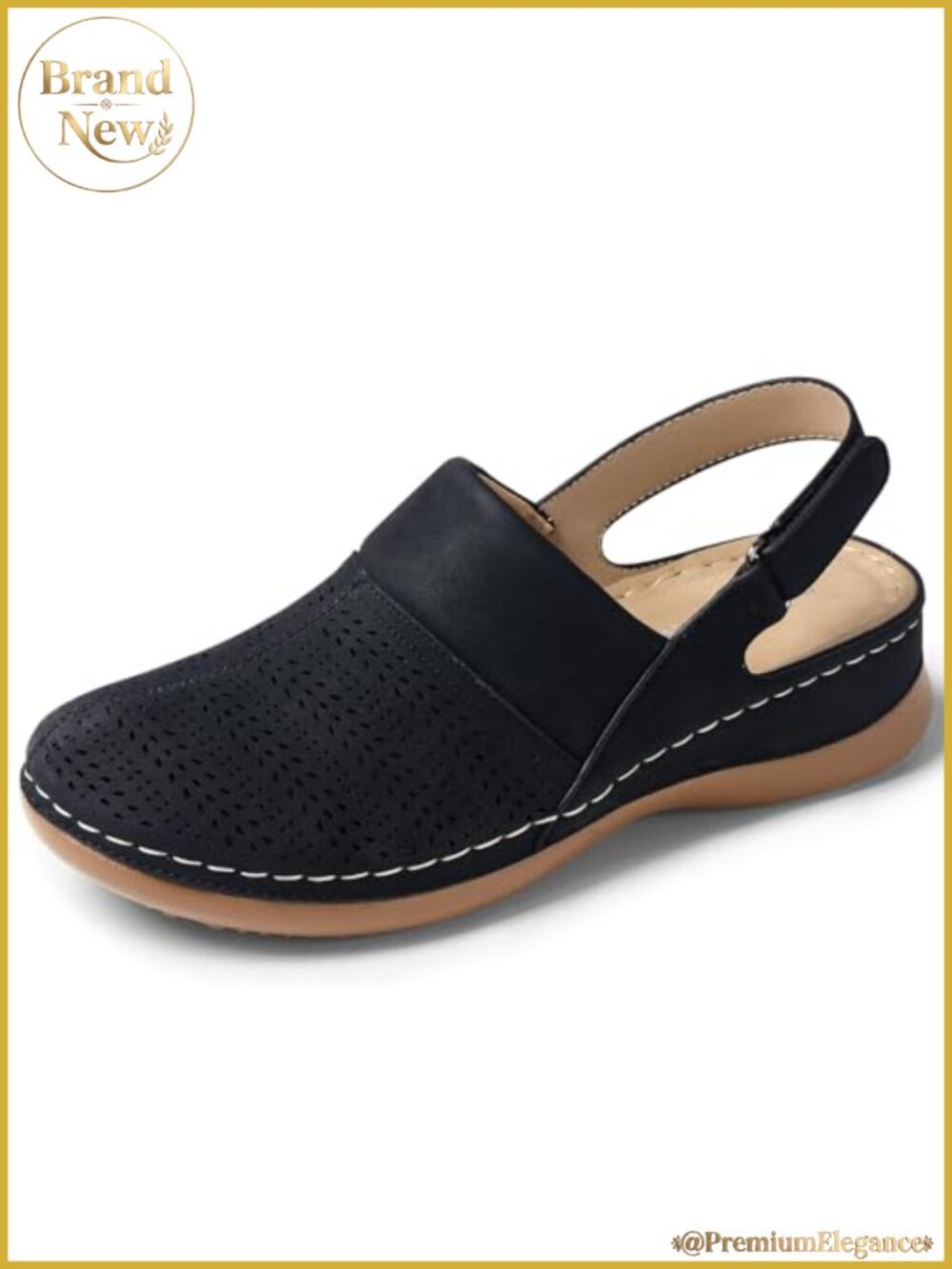 Women's Closed Toe Wedge Clogs Slingback Mules Arch Support Walking Shoes